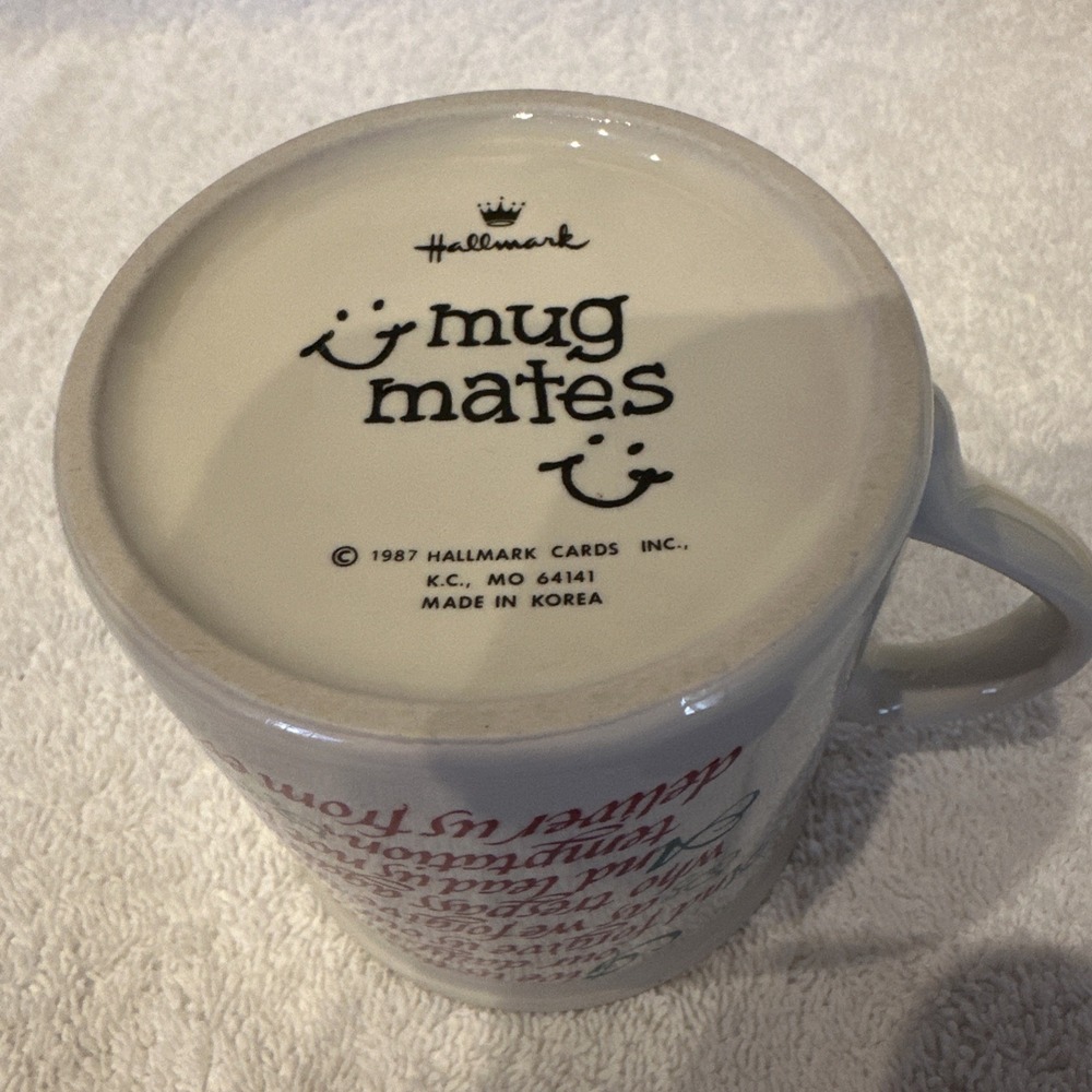 HALLMARK Mug Mates 1987 Lord's Prayer Double Sided Coffee Mug 3.5x3" - Picture 6 of 7